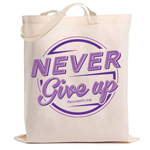 Never Give Up Canvas Tote