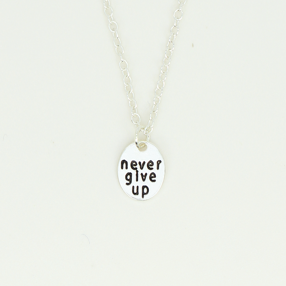 never give up necklace