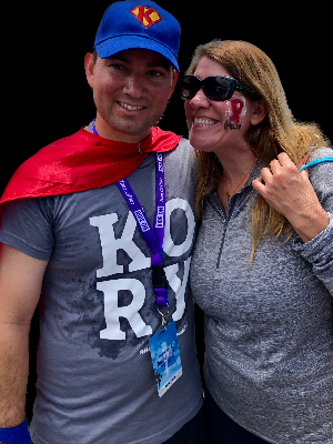 My son Chase and myself at the Tour de Pier in 2019