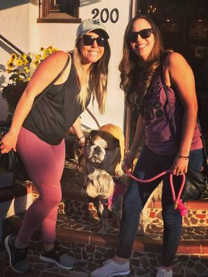 Michaela and I with our sweet pups, Kylie & Hudson. Resting together at the rainbow bridge this year.